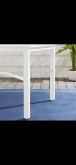 Mix and Match Lattice White Rectangle Metal Outdoor Patio Dining Table