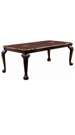 Rectangular Wooden Dining Table with & Extendable Leaf - Cherry Brown