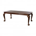 Rectangular Wooden Dining Table with & Extendable Leaf - Cherry Brown