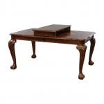 Rectangular Wooden Dining Table with & Extendable Leaf - Cherry Brown