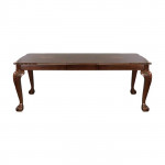 Rectangular Wooden Dining Table with & Extendable Leaf - Cherry Brown