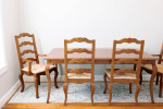 Antique French Provincial Dining Table + Chairs