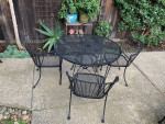 Metal patio table and 4 chairs