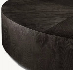RH MACHINTO 36” ROUND COFFEE TABLE • BLACK OAK • BRONZE