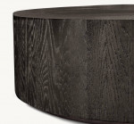 RH MACHINTO 36” ROUND COFFEE TABLE • BLACK OAK • BRONZE