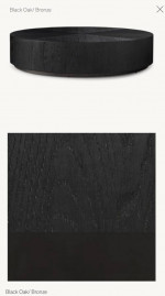 RH MACHINTO 36” ROUND COFFEE TABLE • BLACK OAK • BRONZE