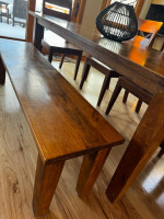 Dining Table, 4 chairs, 1 bench