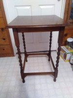 Antique Square Oak End Table