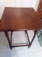Antique Square Oak End Table