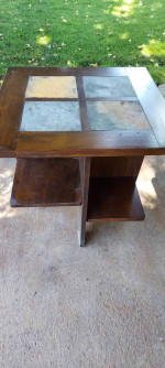 End table 4 stone tile on top of table