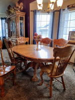 Modern Oak Clawfoot Dining Table and Chairs Dining Set Bent Wood