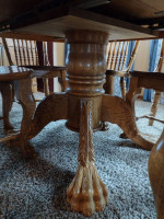 Modern Oak Clawfoot Dining Table and Chairs Dining Set Bent Wood