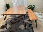 Beautiful Brand New Solid Acacia Wood Live Edge Dining Table