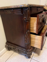 Nightstand Side Table with metal Base
