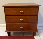 Nightstand Side Table with 3 Drawers