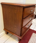 Nightstand Side Table with 3 Drawers