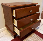 Nightstand Side Table with 3 Drawers