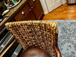 Beautiful Travertine Table & Stools Set w Palecek " Havana " Stools