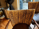 Beautiful Travertine Table & Stools Set w Palecek " Havana " Stools
