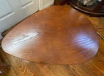 Cute Lil MCM-look Oak End or Side Table with metal Legs