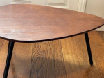 Cute Lil MCM-look Oak End or Side Table with metal Legs
