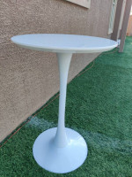 Sleek white bistro table