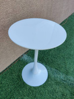Sleek white bistro table