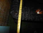 Rattan end table with glass top--- 27"W x 23"H