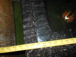 Rattan end table with glass top--- 27"W x 23"H