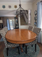 TABLE DINING, SEATS 6, WITH CHAIRS