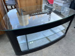 Glass TV Stand with 2 Glass Shelves | Glass Coffee Table