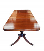 Antique Duncan Phyfe Mahogany Dining Table w/ Chairs & 3 Leaves