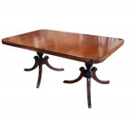 Antique Duncan Phyfe Mahogany Dining Table w/ Chairs & 3 Leaves