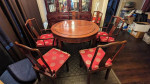 Asian Dining Room Table w/ 6 Chairs and Large Cabinet
