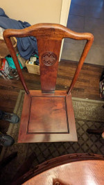 Asian Dining Room Table w/ 6 Chairs and Large Cabinet
