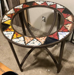 Iron Table Base With Mosaic