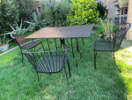 Metal patio table and 4 chairs