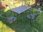 Metal patio table and 4 chairs