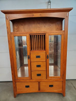Mission Style Dining Table/Chairs/Hutch