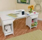 Sewing Craft Table Arrow Olivia White or Green Orig cost $900