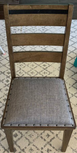 Custom Wood Dining Table with 6 Padded Chairs 6 Placemats 1 Lazy Susan