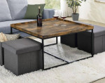 Vine coffee table w/storage cubes