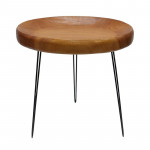 Available Now! UFO Side Table with Black Metal Hairpin Legs