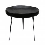 Available Now! UFO Side Table with Black Metal Hairpin Legs