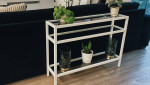 White Glass Side Table