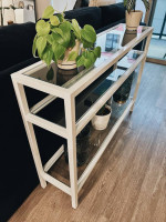 White Glass Side Table