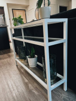White Glass Side Table