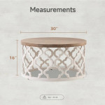 New Rustic Farmhouse Style/ Boho Circular Coffee table