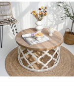New Rustic Farmhouse Style/ Boho Circular Coffee table