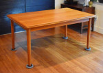 Extra-long restored Danish teak extendable retangular dining table